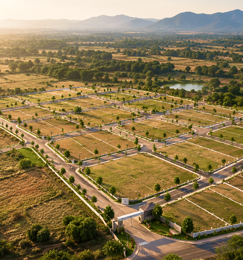 Professionally planned residential plots after development