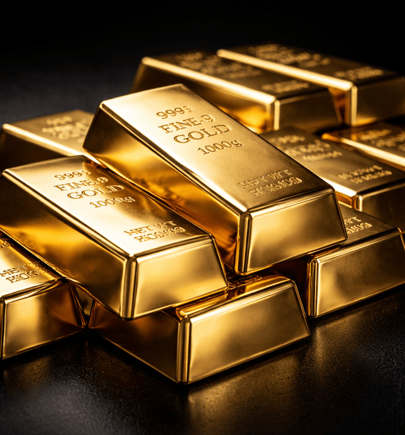 Stacked 24K fine gold bars