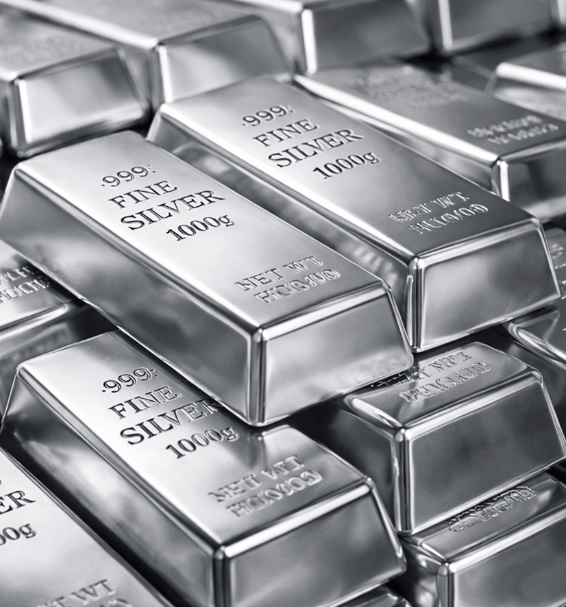 Fine silver bars and bullion